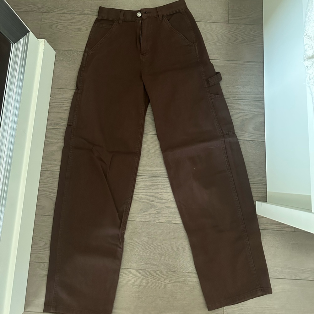 Garage Chocolate Brown Denim Cargo Pants